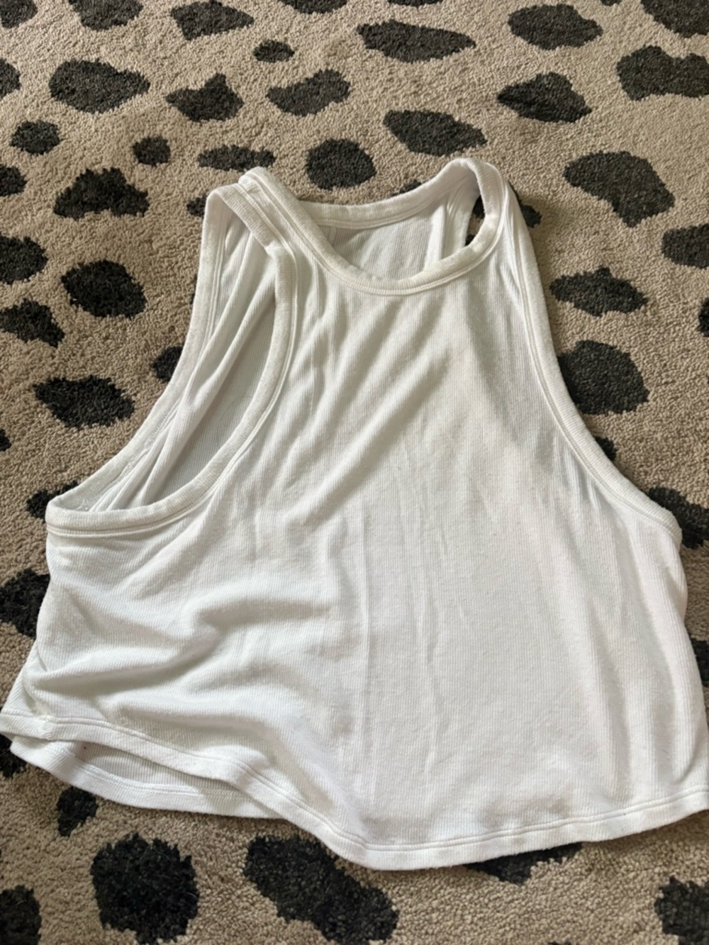 Women’s White Ribbed Tank Top - Classic Racerback